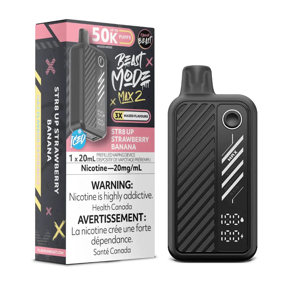FLAVOUR BEAST BEAST MODE MAX 2 50K (20ML) - STR8 UP Strawberry Banana