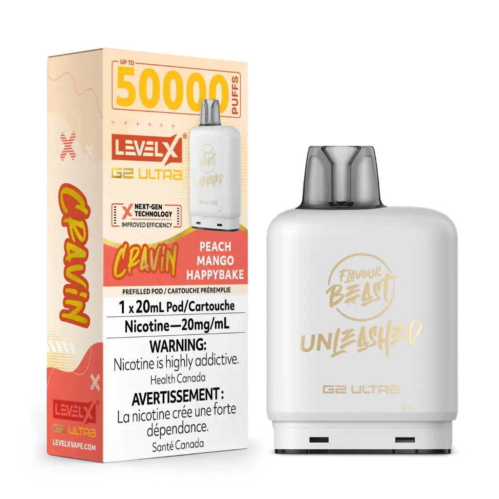 Flavour Beast UNLEASHED G2 Ultra 50K POD (20ML) - Cravin' Peach Mango Happybake